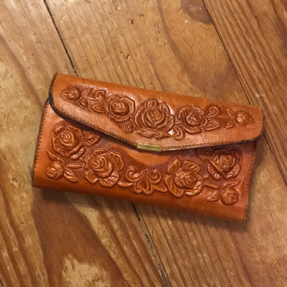 Tooled leather wallet